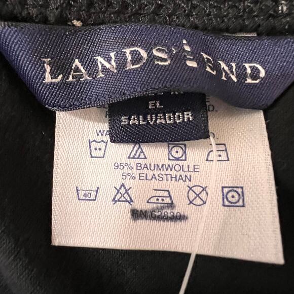 Lands End Skirt Plus 2X Black Floral Pull On Elastic Waist Casual Cottagecore Ne - Picture 5 of 7